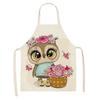 Cute Cartoon Animal Print Apron, Kawaii Cat & Owl Design, Kitchen Cooking Bib Multiple Sizes Available, Perfect for Baking Home