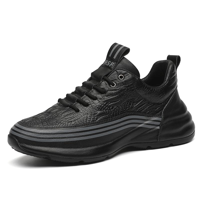 

Мода Новая Натуральная Кожа Повседневные Туфли на Платформе Спортивные Увеличивающие Рост Удобные Дышащие Кроссовки на Платформе для Модных Мужчин на Каждый День 38 чёрный