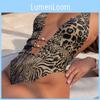 Leopard Print Swimsuit For Women With Polyester Fabric For Water Sports And Beachwear