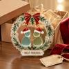 Indoor Bedroom Living Room Decor Best Friends Christmas Wreath Pendant, Acrylic Hanging Ornament, Outdoor Festive Decorative Piece for Holiday