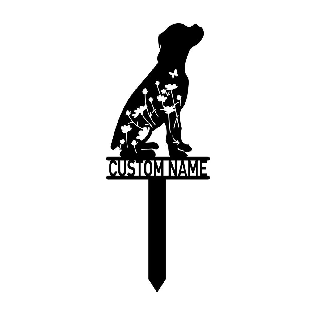 Custom Dog Memorial Garden Stake, Personalized Metal Grave Marker for Boxer, Pet Loss Sympathy Gift, Remembrance Yard Sign for Dog Lover