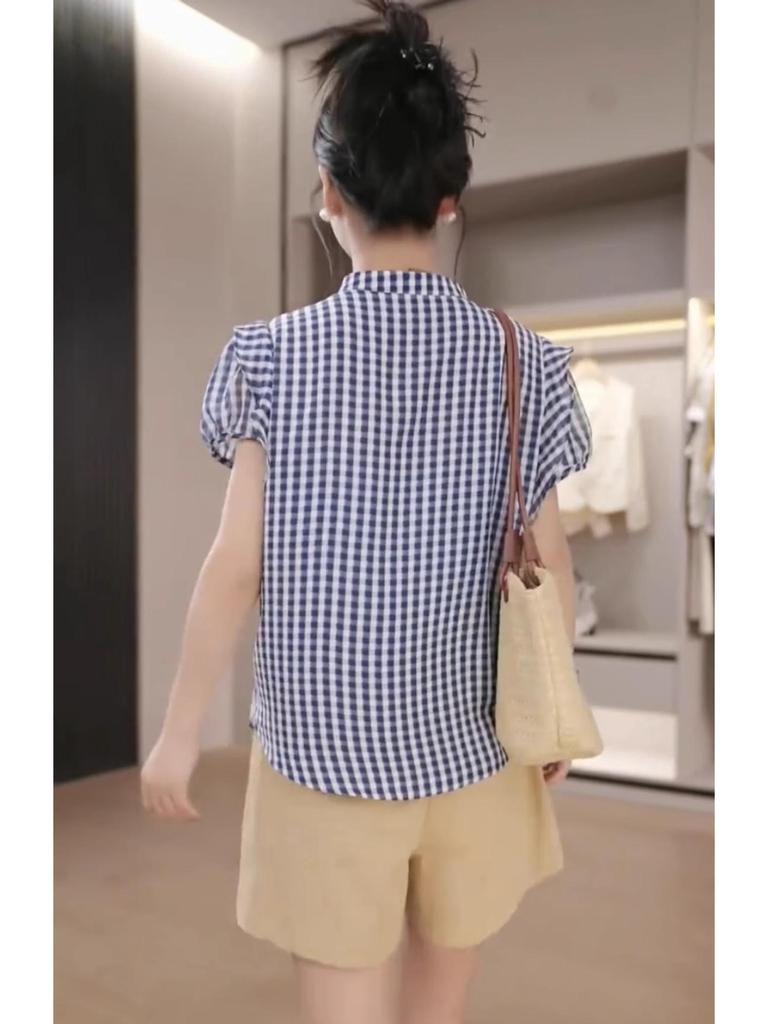 Trendy Plaid Women's Short-Sleeve Shirt - Summer 2025 Collection