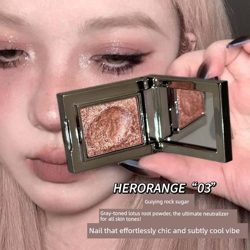 Single-Color Eyeshadow 2025 New Model Pearlescent Dazzling Chameleon Crushed Diamond Highlighter Mashed Potato Highlighter Smoky Eyeshadow Palette