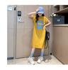 Girls' Casual Korean Style T-Shirt Dress - Summer Western Skirt for 12-Year-Olds
