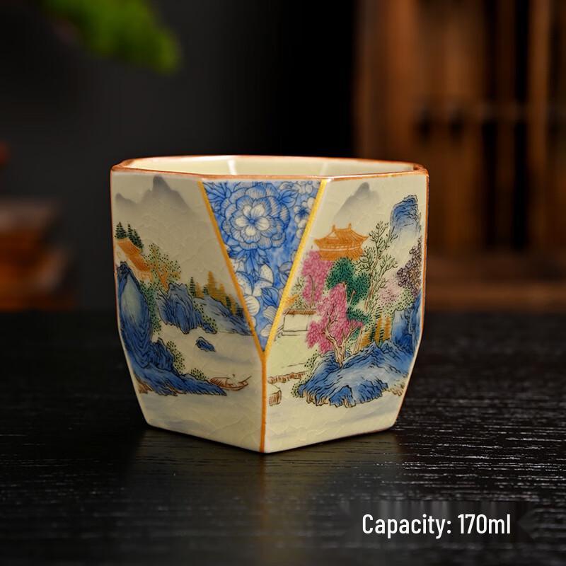 Shangqi Octagonal Ceramic Tea Cups
