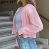 BITCED Women's Comfortable Casual Solid-Colour Knitted Single-Breasted Cardigan Short Jacket Sweater Top