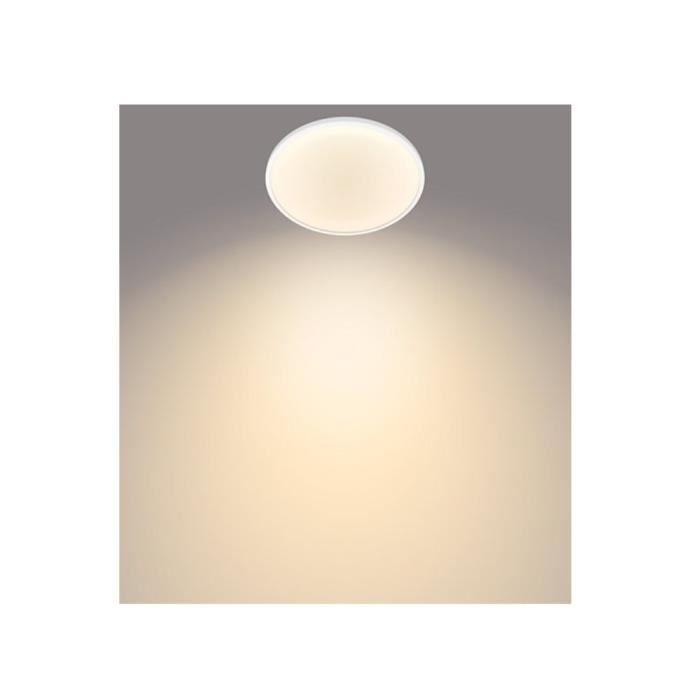 Plafonnier LED - Philips - Superslim - Blanc chaud - 1 ampoule - Intérieur - Design contemporain