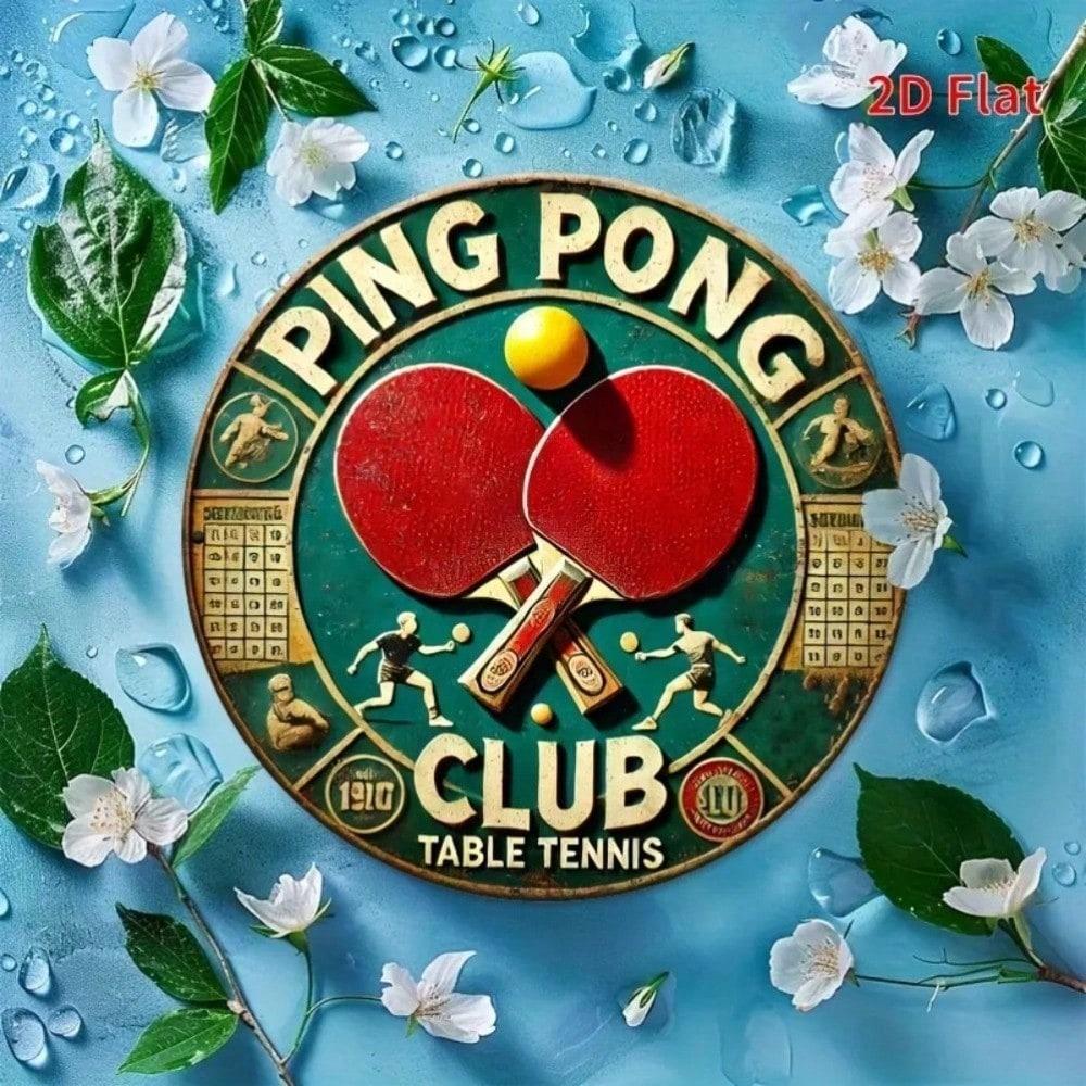 

Retro Ping Pong Club Round Metal Sign Vintage Sports Bar Wall Decor Man Cave Tin Plaque 20x20 різнокольоровий