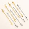 5/10pcs/Pack 14/18K Gold Color Plated Brass Various Extension Chain With Lobster Clasps for DIY Necklace Jewelry Making Findings