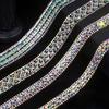 1Yard Glass AB Color Self Adhesive Rhinestone Chain Garment Accessories Decorations Trim Rhinestone Trim Strap