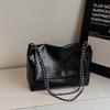 Simple Versatile Pu Leather Shoulder Bags for Women Large Capacity Ladies Chain Work Tote Bag College Style Girls Class Handbags