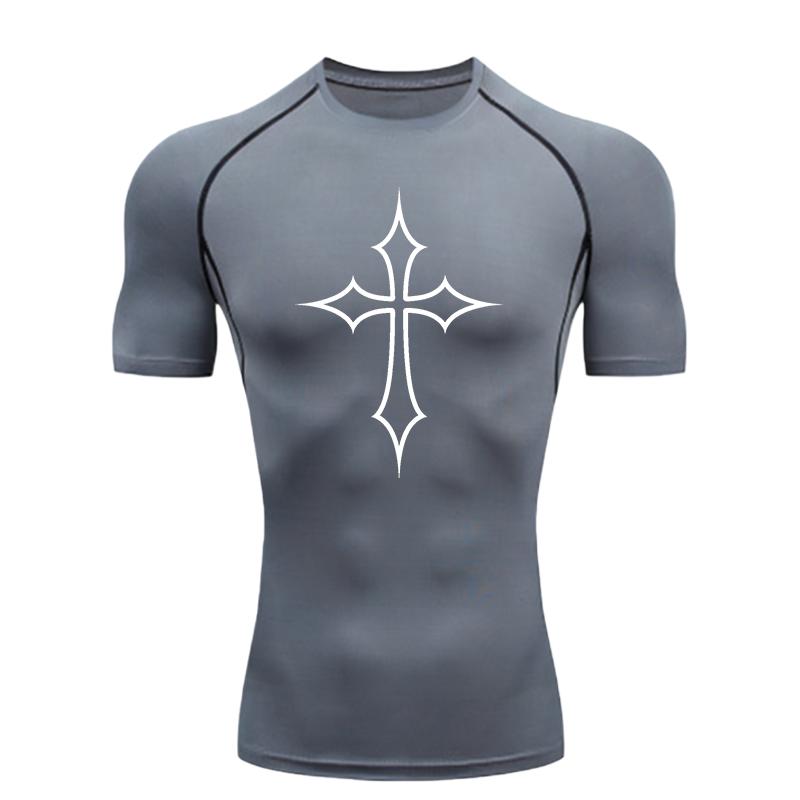 Men's Sports T-shirt Compression Shirt Breathable Training Gym Jogging Running Moisture-Wicking Workout Quick Dry Fitness Short Sleeve
