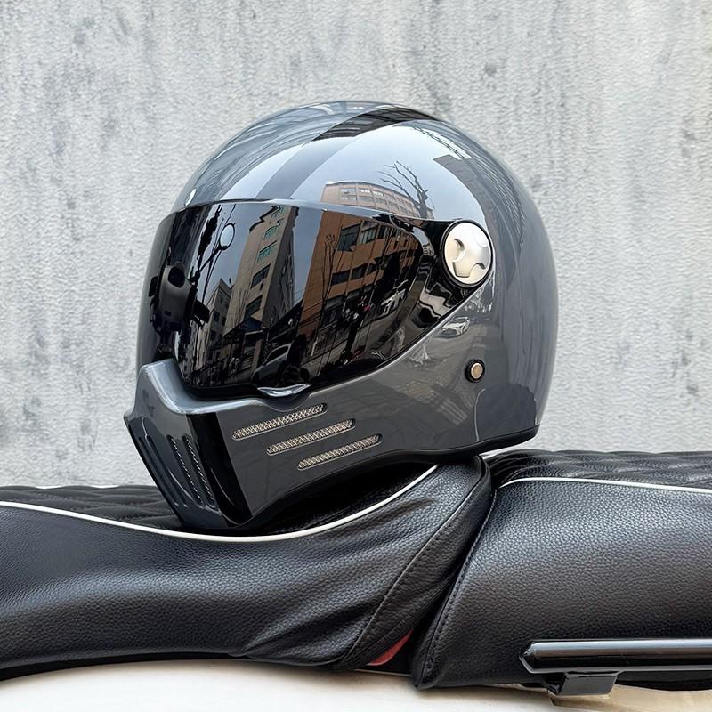 DOT ECE Certified Full Face Motorcycle Helmet Men Women Cruiser Bike ABS Shell With Bluetooth Slot Dual Lens