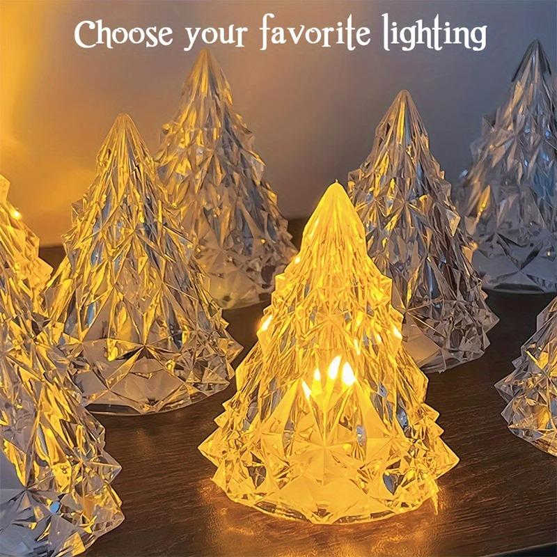 Crystal Iceberg LED Night Light Acrylic Mountain Table Lamp Warm Glow Bedside Atmosphere Light for Bedroom Decor Holiday Gift