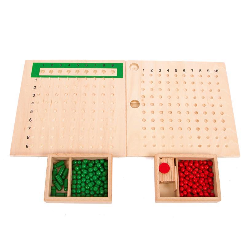 Montessori Math Educational Wooden Blocks: Multiplication & Division Board for Infants & Toddlers