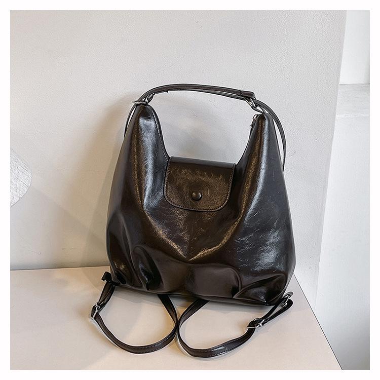 

Женская ретро-сумка для поездок осень-зима 2024: Рюкзак большой вместимости и сумка-тоут на одно плечо кофейный