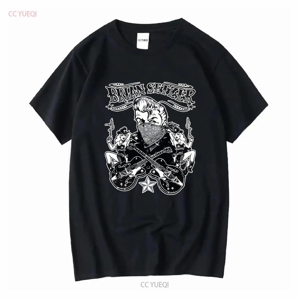 

Футболка Brian Setzer Stray Cats Rock Мужская Средний размер Концертная с длинными или короткими рукавами винтажная Выстиранная Топ для повседневной носки Повседневная XXXXXL чёрный
