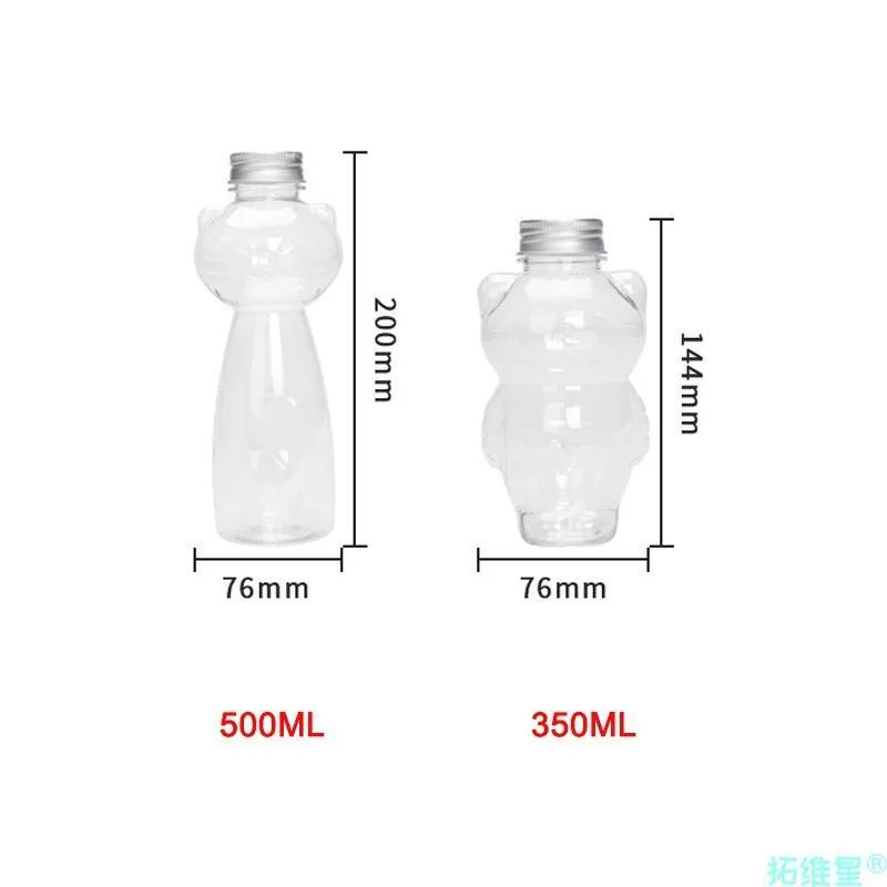 350ml/500ml Kreskówkowy Bidon Kawaii Kot Bidon Kubek na Mleko Kawę Lato Słodki Plastikowy Bidon do Picia Naczynia do Picia Czajnik