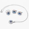 Jewelry Women's Necklace Ring Earrings Three-piece Set Sweater Chain Zircon High Fashion Light Luxury Versatile Jewelry