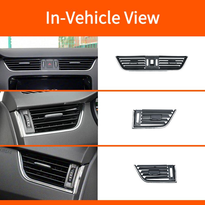 5E0820951C 5E0820951D Abdeckung für die vordere mittlere Armaturenbrett-Klimaanlage, linkes rechtes AC-Lüftungsgitter für Skoda Octavia 2013-2020 2014 2015 2016 2017 2018