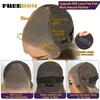 FREEDOM Synthetic Lace Front Wigs For Women 9x6 Pre Plucked Straight Layerd Wig 24" Ombre Blonde Pre Cut Wear And Go Lace Wigs