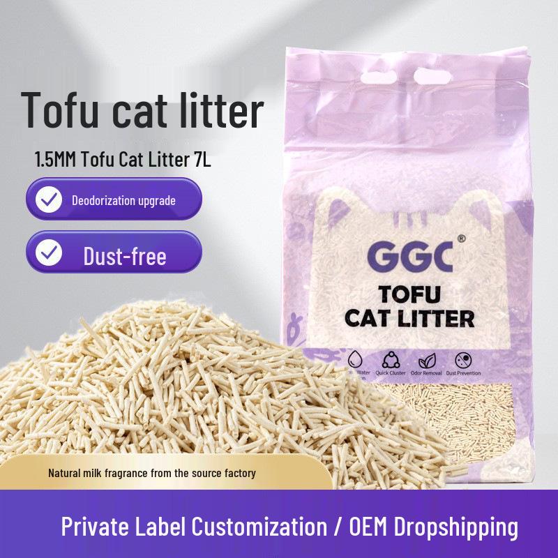 Tofu Plant-Based Cat Litter - Odor Control, Low Dust, Clumping, Milk Scent