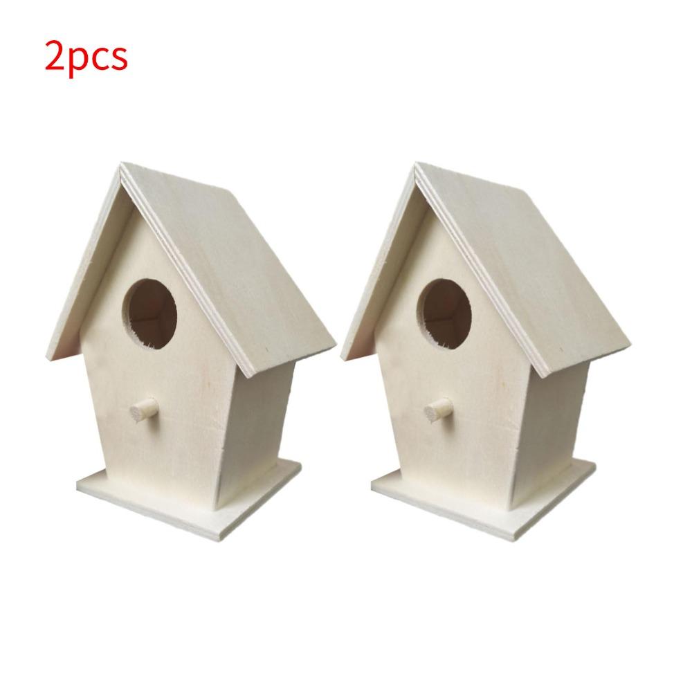 Wooden Mini Bird Cage Outdoor Hanging Birdhouse Box Garden Bird Cage Home Yard Decor Wooden Bird House Box Hummingbird House