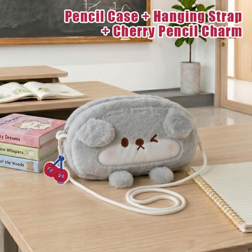 Sweet Korean Little Otter Pencil Case Large Capacity Storage Penguin Pen Bag 11cm High Aesthetic Desktop Stationery Box Office