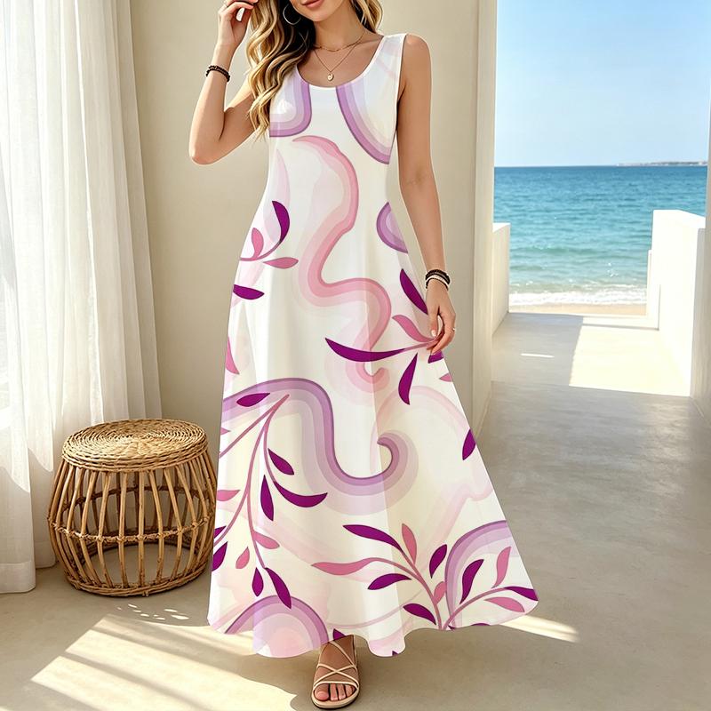 Women's Sleeveless Lightweight Loose Maxi Dress,Minimalist Style,Breathable & Versatile for Daily Commute,Beach & Vacation
