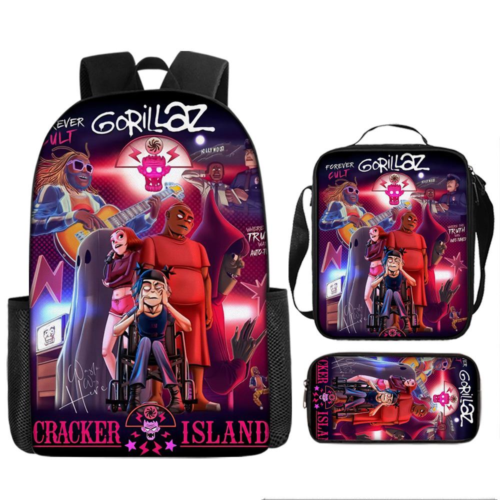 UK Virtual Band Gorillaz Kids' Cartoon Backpack - Dual Use Shoulder/Crossbody Bag