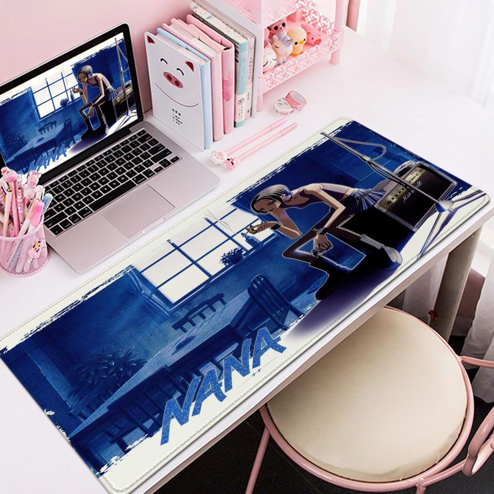 Gaming Mouse PadLarge Desk Mat Antislip Base Stitched Edges Red Sakura Anime Girl Print Keyboard Pad for Gamer Office Home