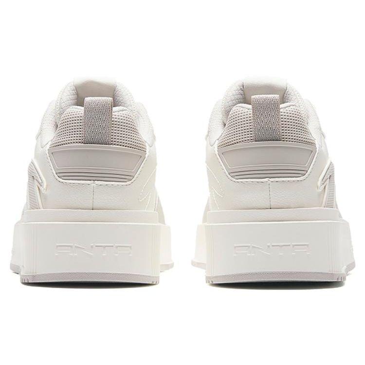 Anta Milk Cap 2 Thick Sole Casual Support Low Top Skate Shoes Women Sneakers White 922348080-2