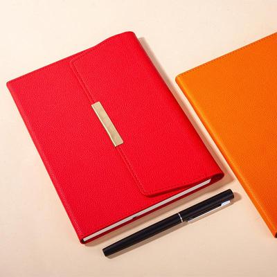 A5 Trifold Multi-Color PU Leather Business Notebook with Square Buckle for Meetings
