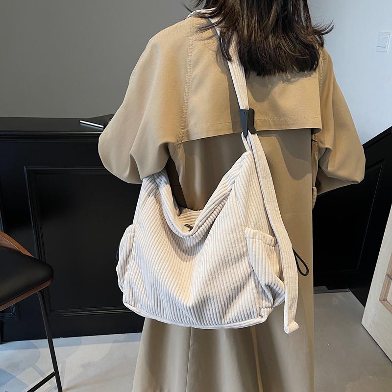 Torba na ramię Commuter Corduroy Bag Damska torba typu tote o dużej pojemności Torba typu crossbody