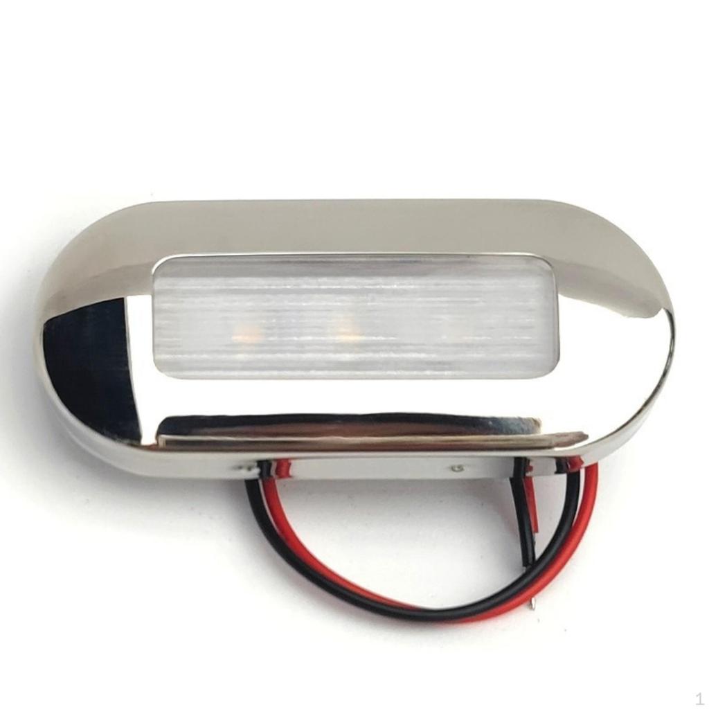 Waterproof Boat Light Polished Stainless Steel FlushMount Step Lamp Frosted Lens for Steps, Deck