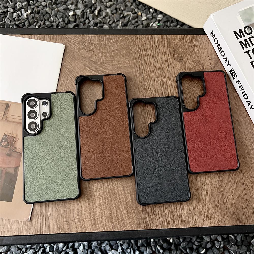 Luxury Four Corner Shockproof Leather Case For Samsung Galaxy S26 Ultra S26 Plus Official Business Matte TPU Soft Phone Cover