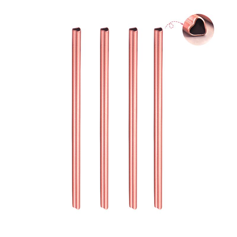 Stainless Steel Straw Creative Romantic Pink Heart Straw For Drinking Juice Milk Parties Supplies