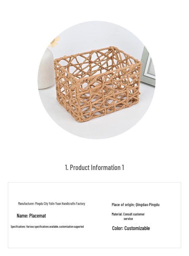Nordic Weave Hollow Storage Basket - Tissue, Snack & Sundries Organizer for Living Room Coffee Table