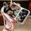 Glowing Tree Butterfly Leather Lanyard Case For iPhone 18 Pro Max Hybrid TPU+PU Anti-skid Soft Cover For iPhone 17 16 15 14 13 Pro Max