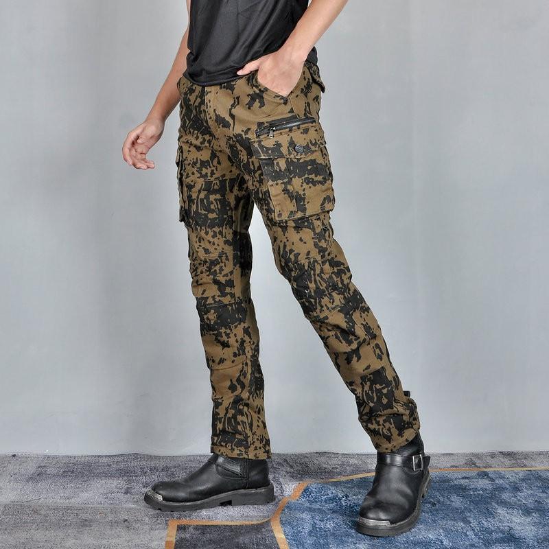 VOLERO Mens Motorcycle Jeans Camo Work Pants With Pads Breathable Motorbike Riding Trousers
