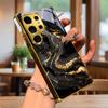 Midnight Gilded Flow Electroplated Golden Phone Case For Samsung A23 A33 A53 A73 A14 A34 A54 A15 A35 A55 A06 A16 A36 Glass Cover