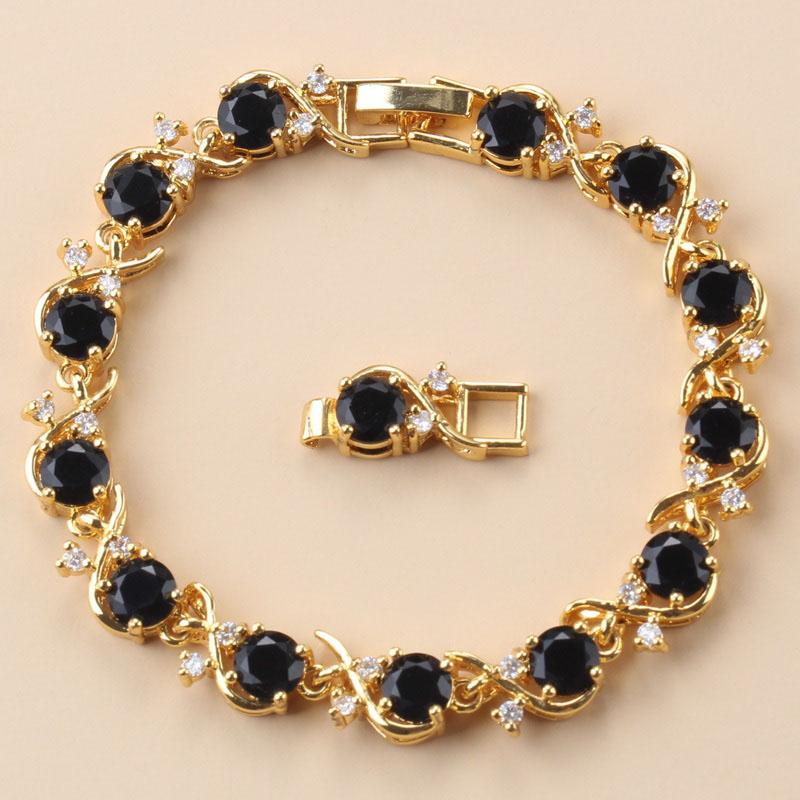 Vergoldeter Damen Armreif 10-farbiger Zirkonia Modeschmuck Hochzeitsschmuck für Frauen Brautaccessoires