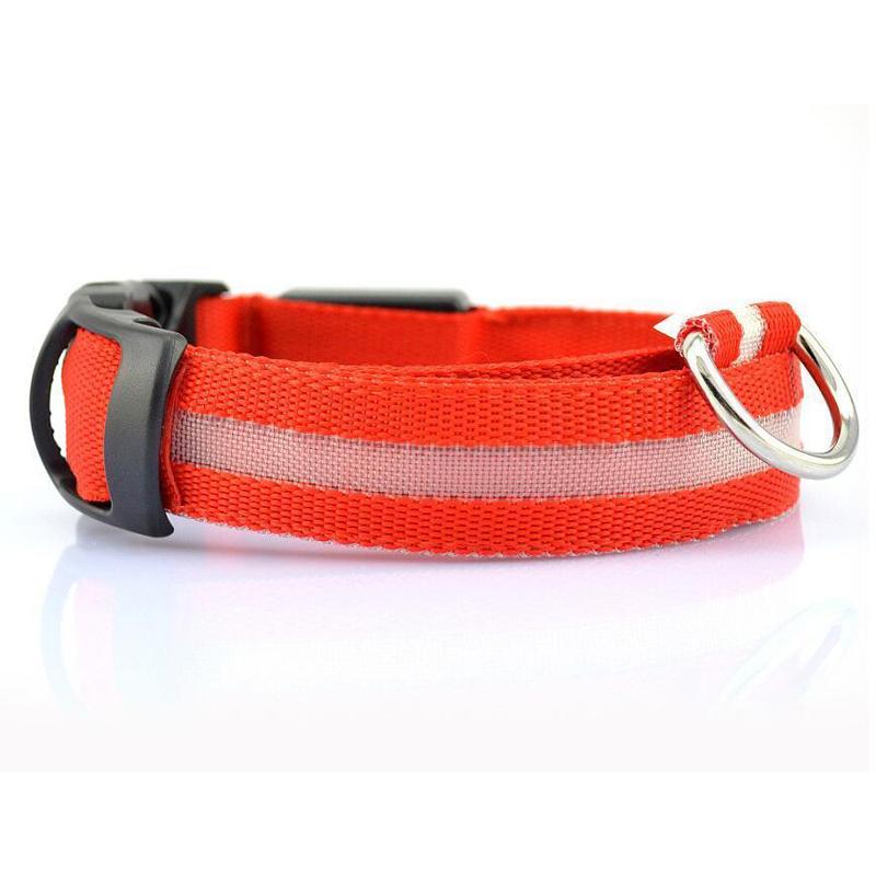 Naylon Led Pet köpek tasması Gece Güvenliği Yanıp Sönen Glow Köpek Tasma Köpekler Aydınlık Floresan Yaka