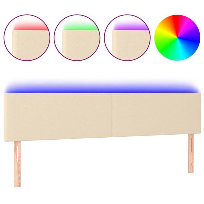 VidaXL LED Headboard Bedroom Furniture Double Bed Accessory Head of Bed Frame Interior Cream 3121343