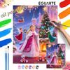 Princess Christmas Fairy Castle Oil Paint by Numbers Painting Kit Hand Painted Home Decor Gift