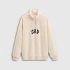 Gap Unisex 2025 Autumn Logo Embroidered Loose-Fit Half-Zip Plush Sweatshirt