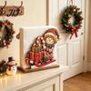 Solid Wood Tissue Dispenser Snowman Napkin Holder for Dining Table, Vertical Christmas Table Dispenser, Storage Holiday Home Decor Wooden Organizer