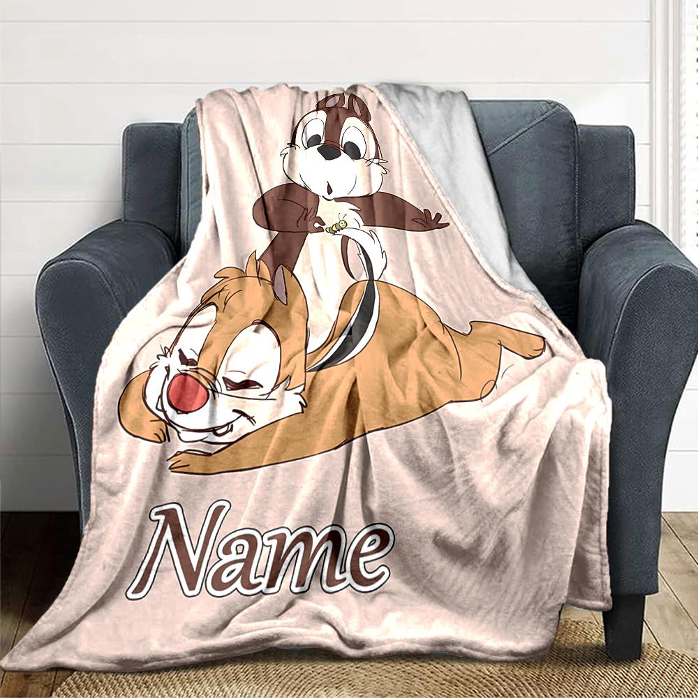 Coperta personalizzata con nome 'n' Dale Adventure per Divano e Letto, Coperta Peluche Accogliente e Morbida Super Morbida e Calda per Autunno e Inverno. 0908425