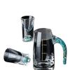 1 pot, 6 cups of turquoise Baijiu cup set, luxury one cup, small wine cup, crystal glass wine dispenser, strong wine cup