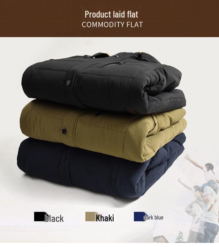 Men's Winter Down-Lined Cotton Jacket for Middle-Aged & Elderly - Warm Outerwear for Autumn and Winter